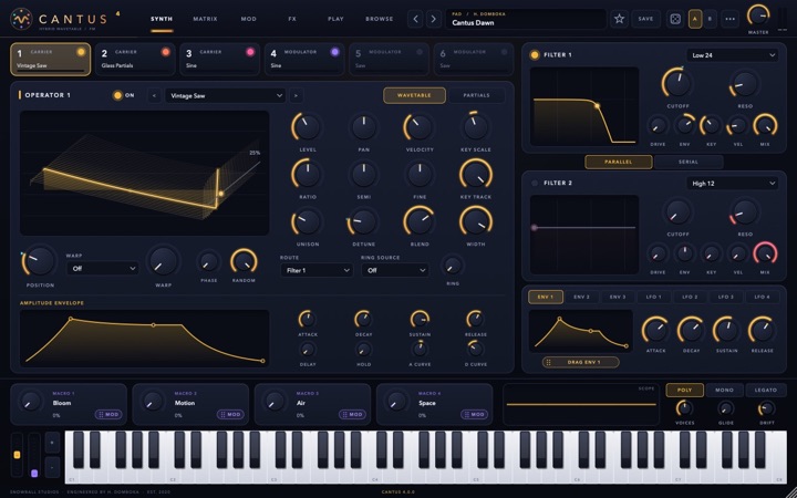 CANTUS 4 editor in development with the operator page