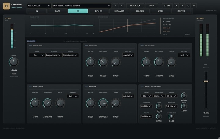 CHANNEL H editor in development on the EQ page